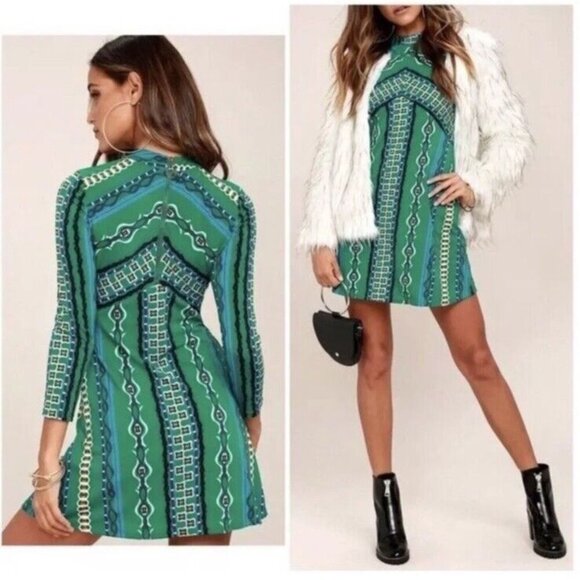 Free People Stella Green Longsleeve Dress - Women's Small - Picture 1 of 8